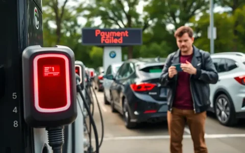 How do credit card readers at EV charging stations typically fail