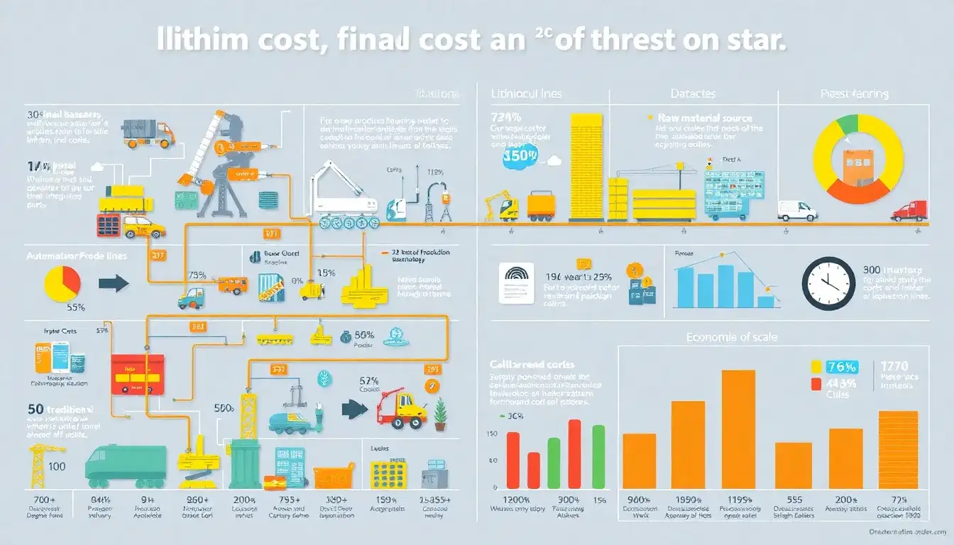 How does the production technology influence the final cost of lithium-ion batteries