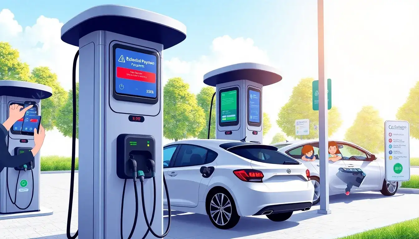 How do payment issues at EV charging stations typically occur