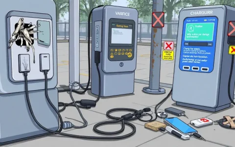 What are the most common hardware issues with public chargers