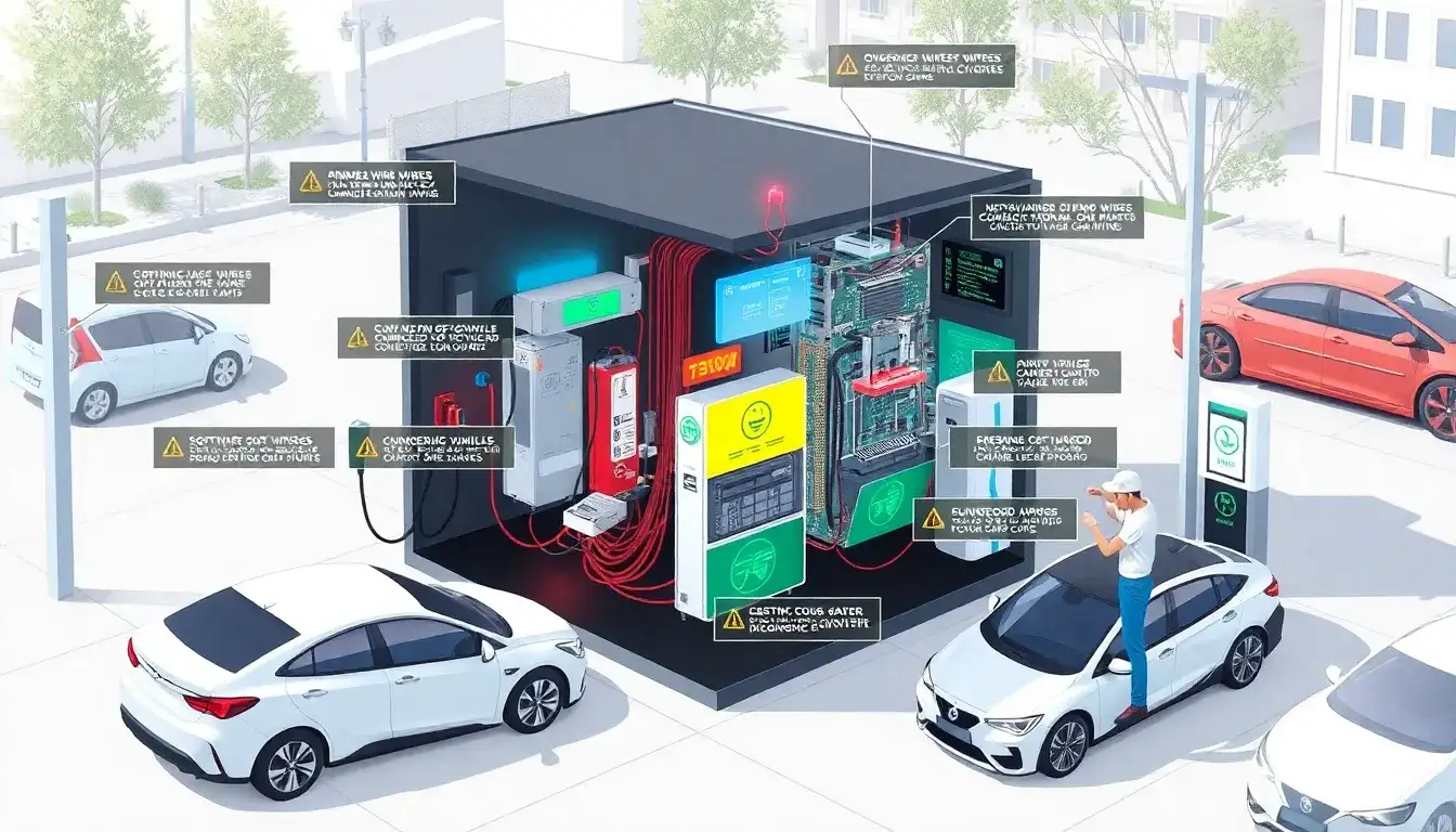 What are the most common internal faults in EV charging stations