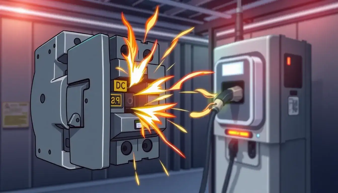 What are the signs of a faulty DC contactor in an EV charger