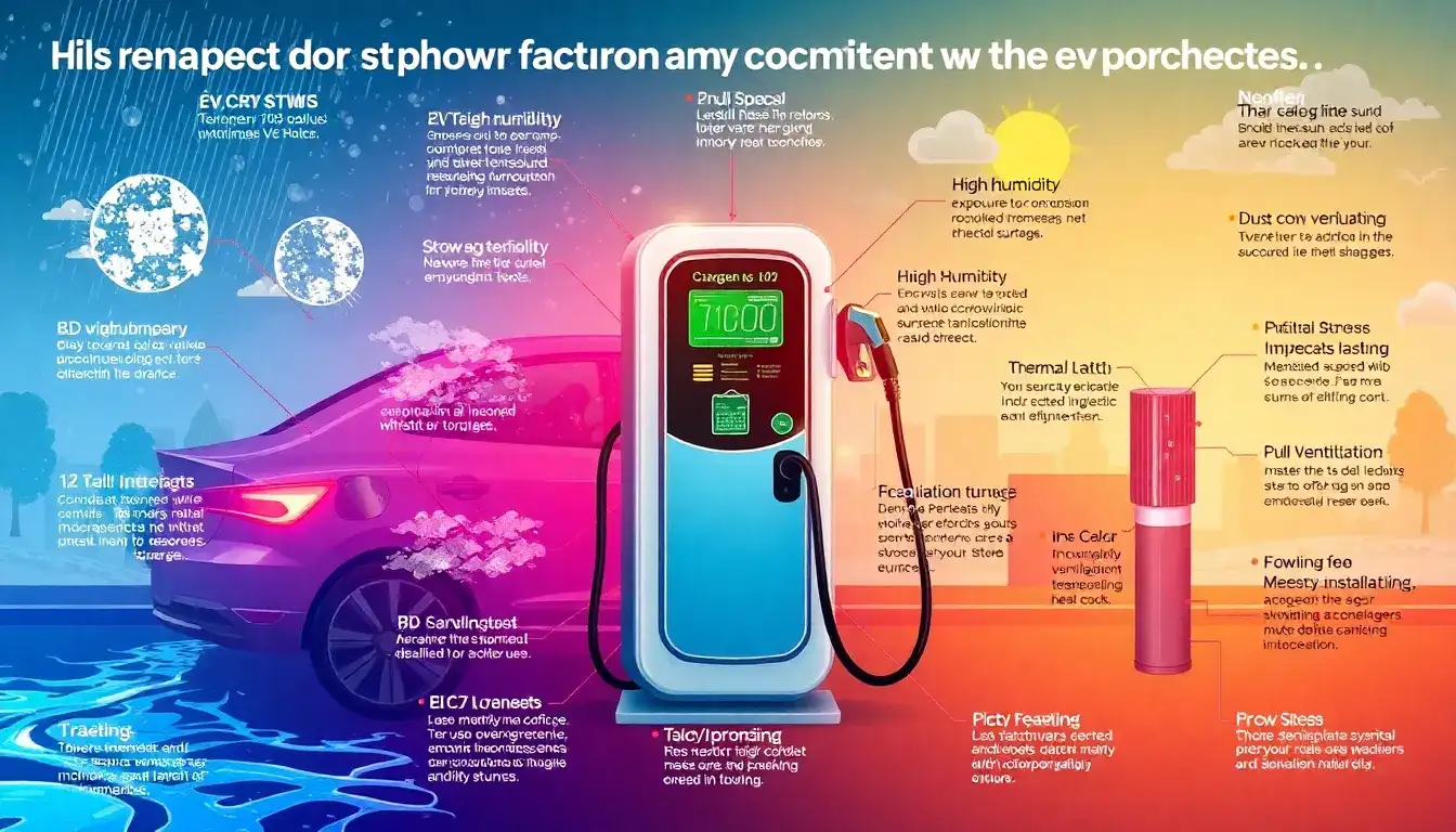 What are the common environmental factors that cause component failures in EV chargers