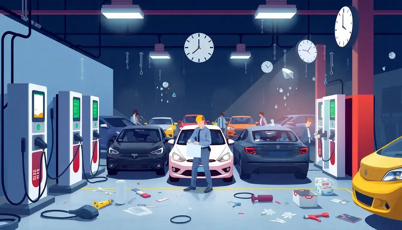 What are the main causes of maintenance delays in EV charging stations