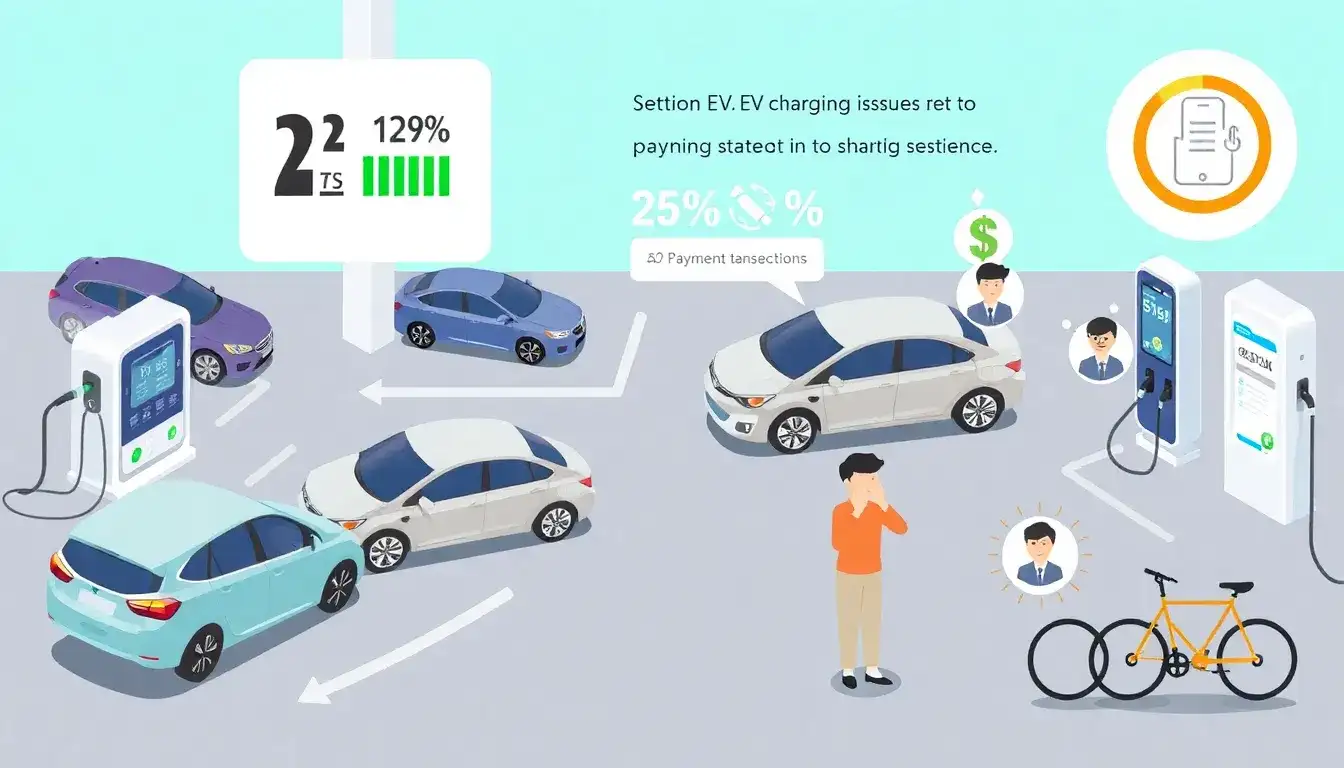 What percentage of EV charging sessions experience payment issues