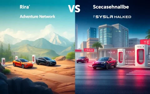 How does Rivian's Adventure Network compare to Tesla's Superchargers in terms of reliability