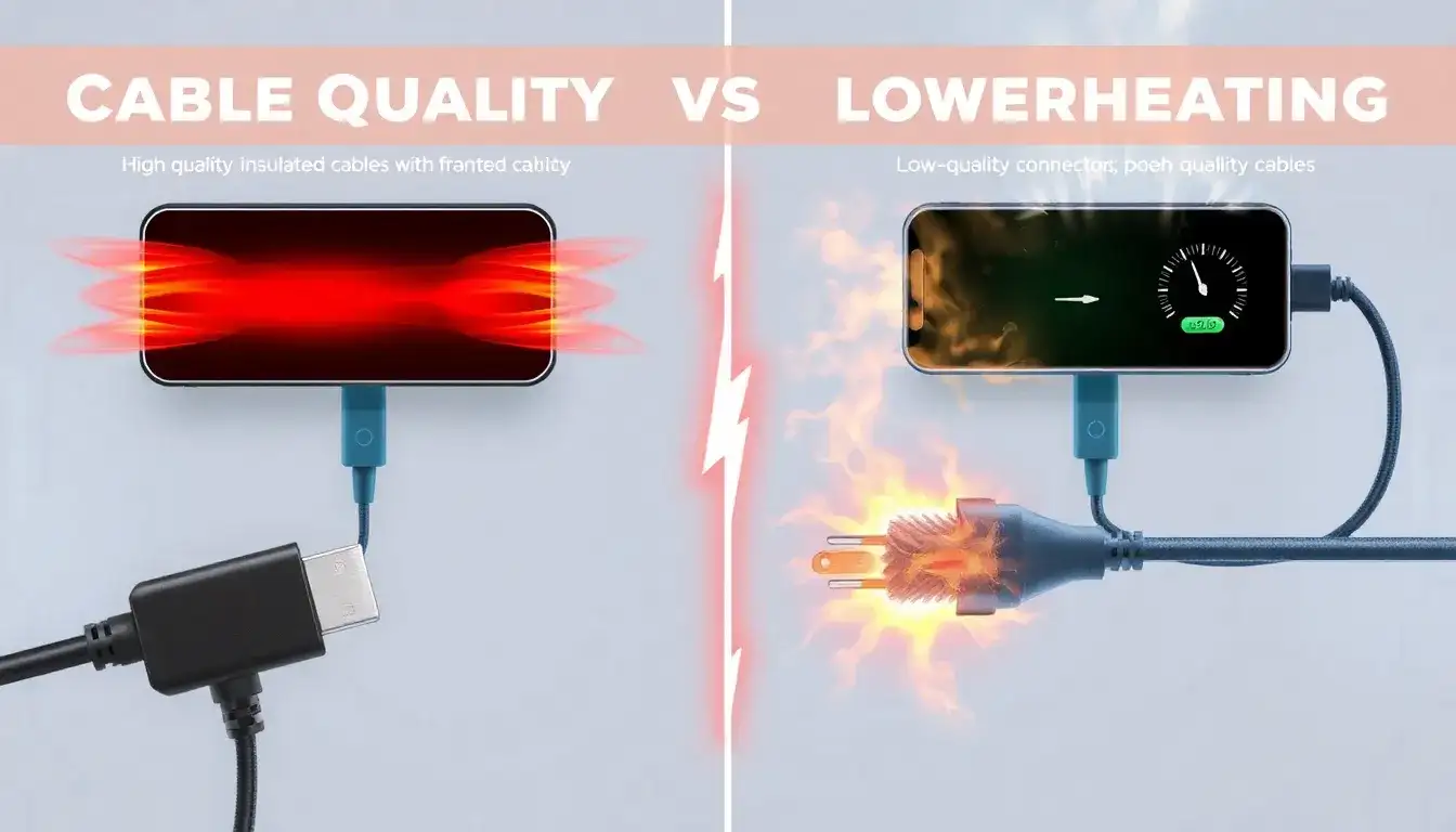 How does the quality of cables affect charger overheating