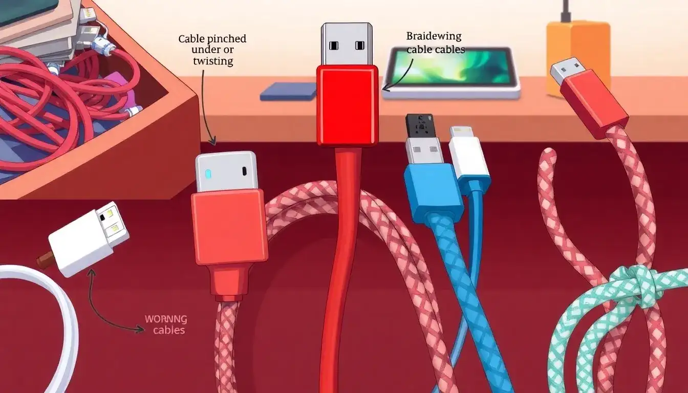 What are the most common causes of charging cable damage
