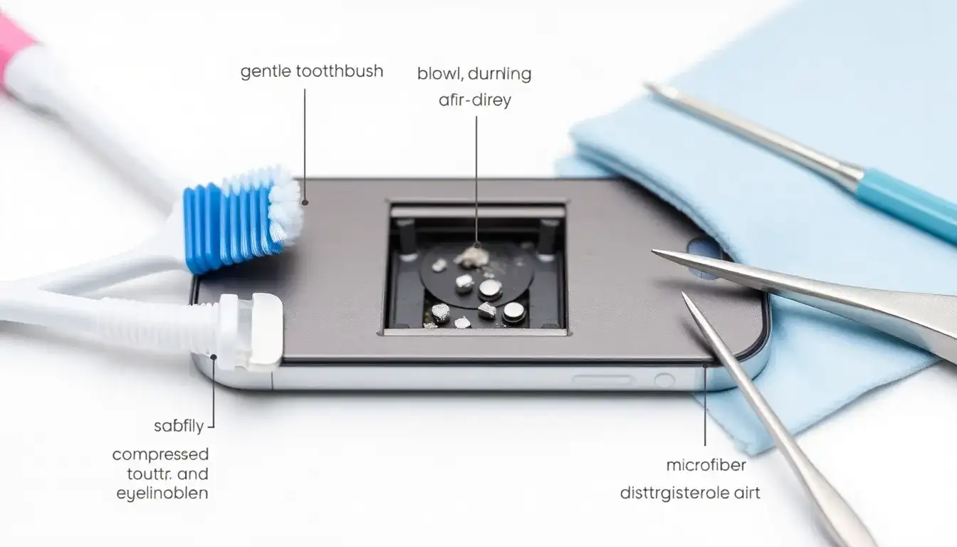 What tools are best for cleaning a dirty charging port