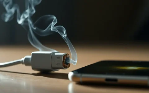 Should I contact the manufacturer if my charger starts smoking
