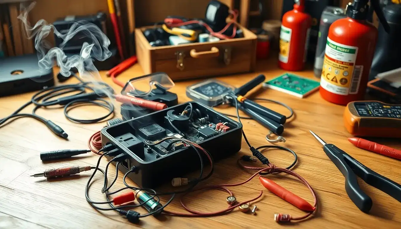 Are there any DIY fixes for a smoking charger