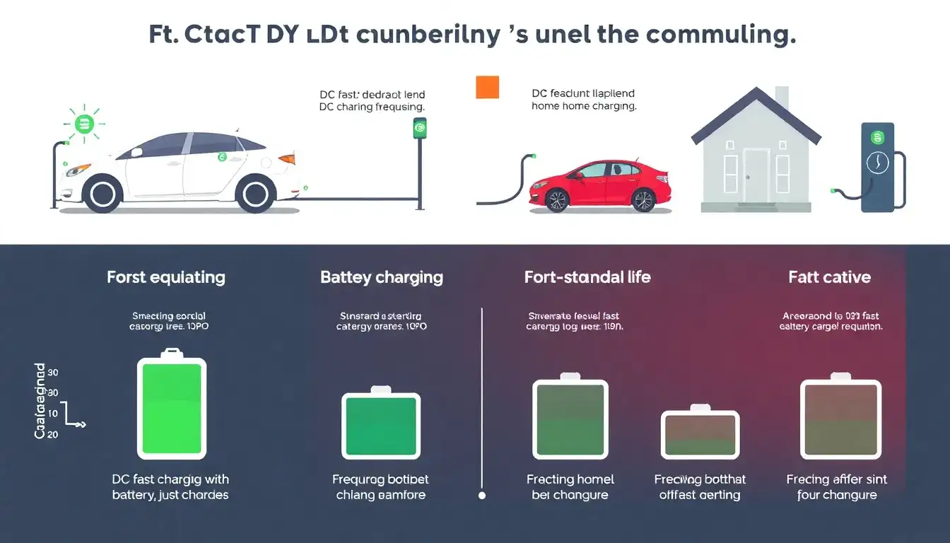 How does the frequency of DC fast charging compare to other charging methods in terms of battery degradation