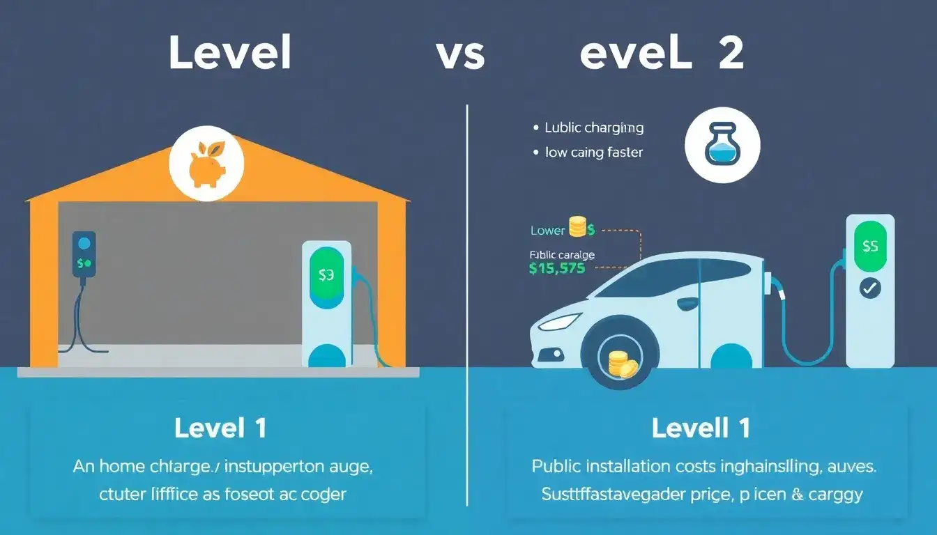 How does Level 2 charging compare to Level 1 in terms of cost savings