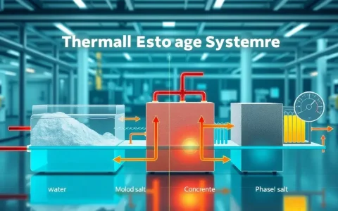 How does the efficiency of thermal energy storage systems vary with different storage media