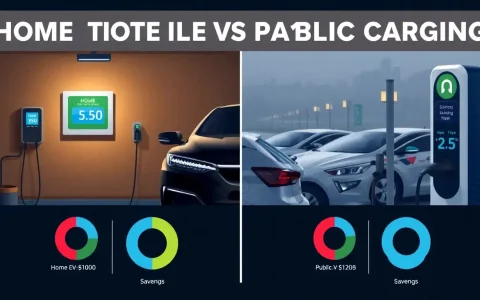 How does the cost of home charging compare to public charging over a year