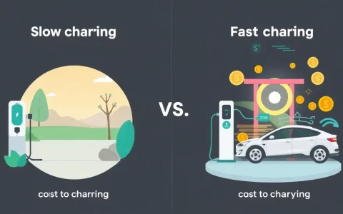How does the cost of slow charging compare to fast charging over a year