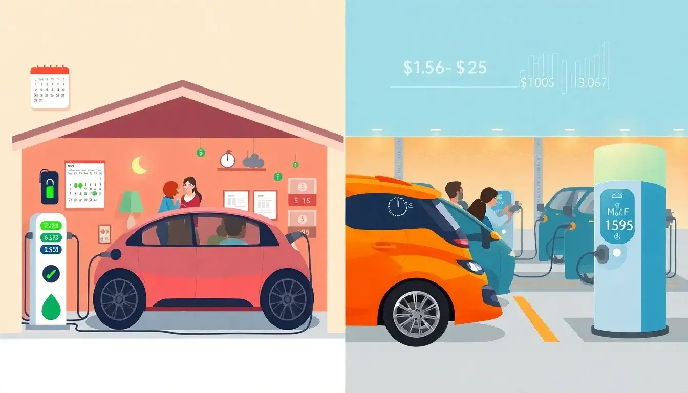 How does the efficiency of slow charging impact overall EV ownership costs