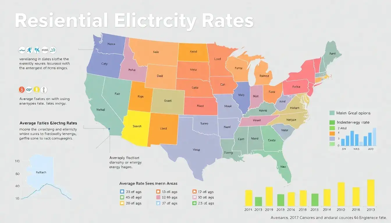 How do residential electricity rates vary within the same state