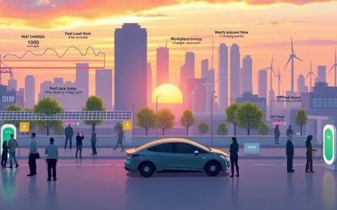 How do different charging behaviors impact the peak load on the electrical grid