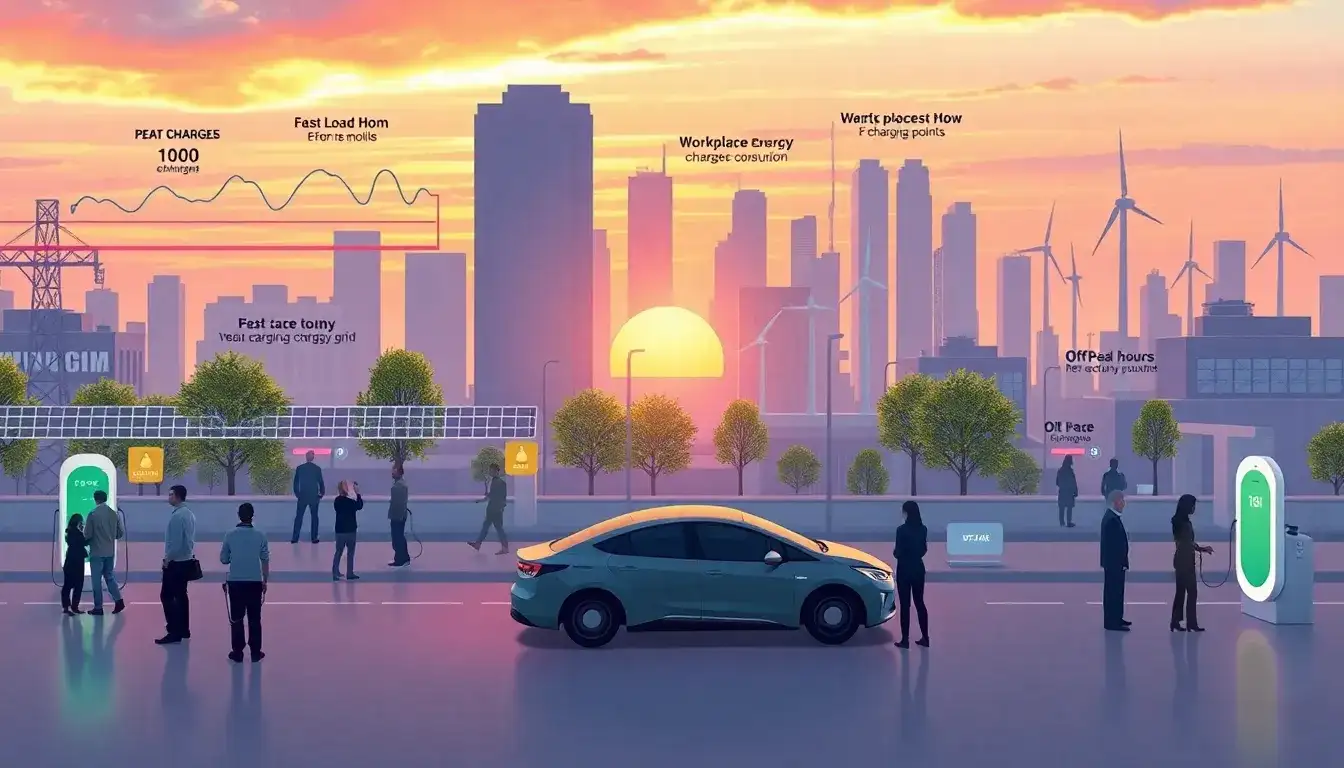 How do different charging behaviors impact the peak load on the electrical grid