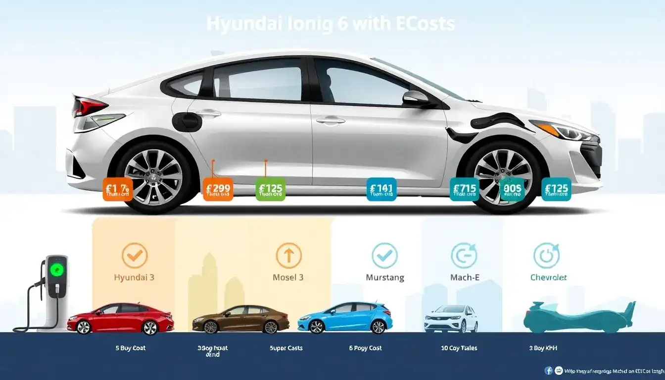 How does the charging cost of the Hyundai Ioniq 6 compare to other EVs