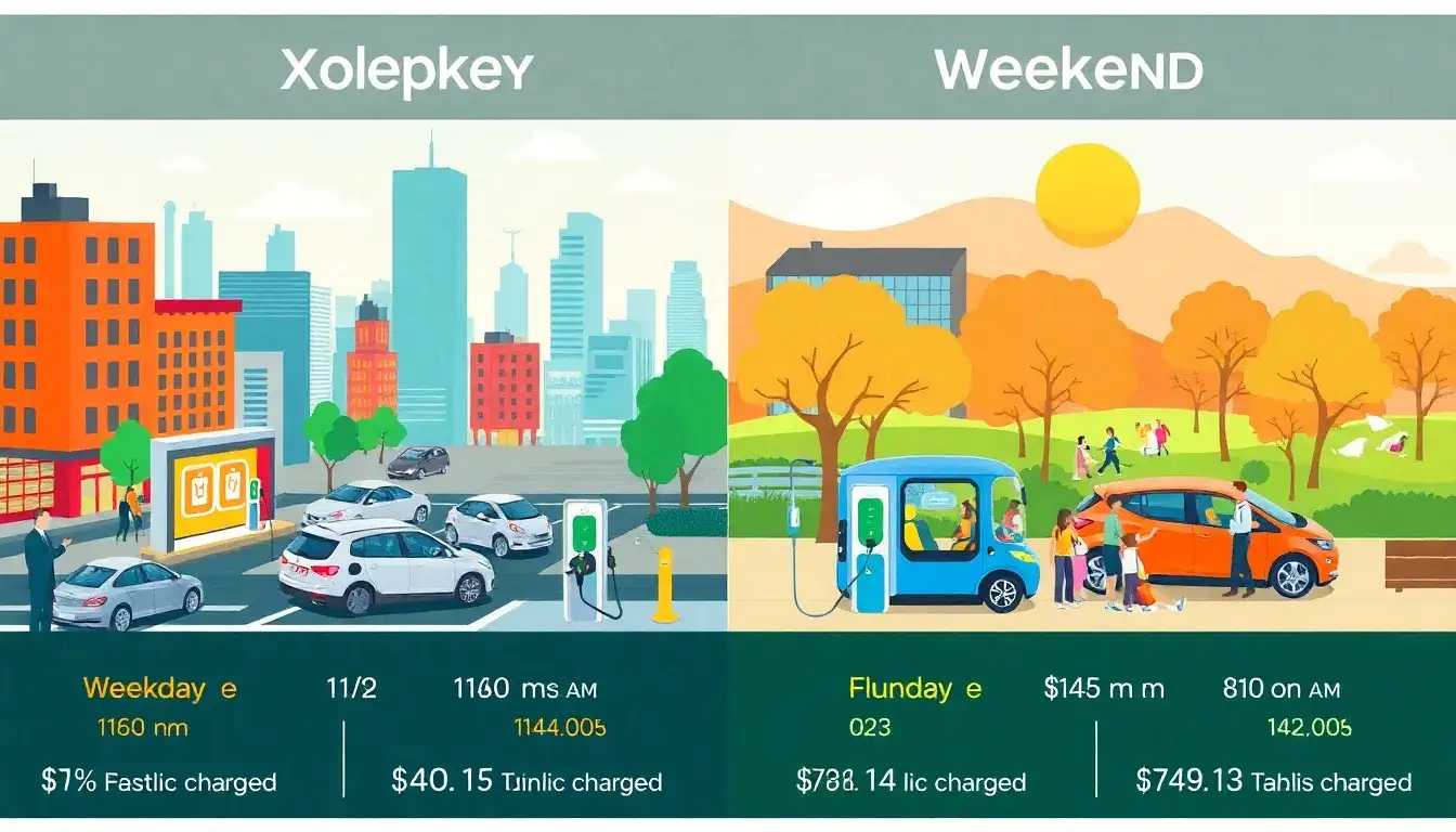 How do charging behaviors differ between weekdays and weekends for EVs