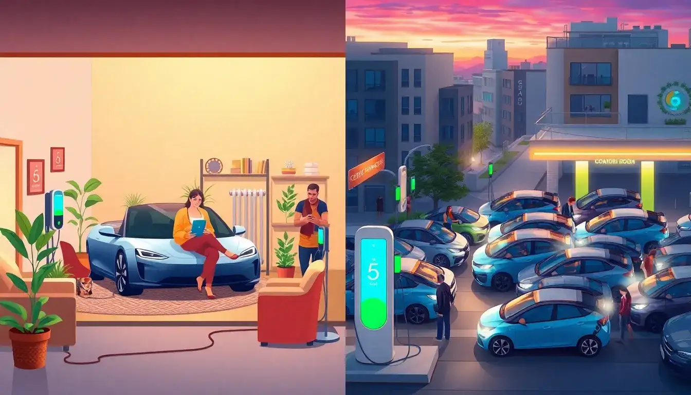 How does the charging behavior on weekends differ between home charging and public charging