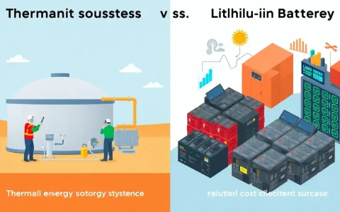 How do the maintenance costs of thermal energy storage systems compare to those of lithium-ion batteries