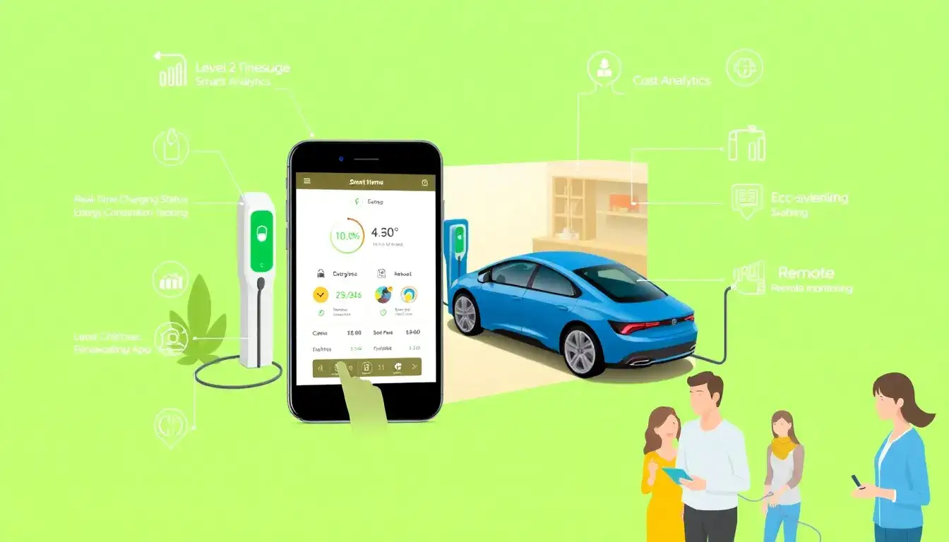 What are the benefits of using a mobile app to manage smart Level 2 chargers