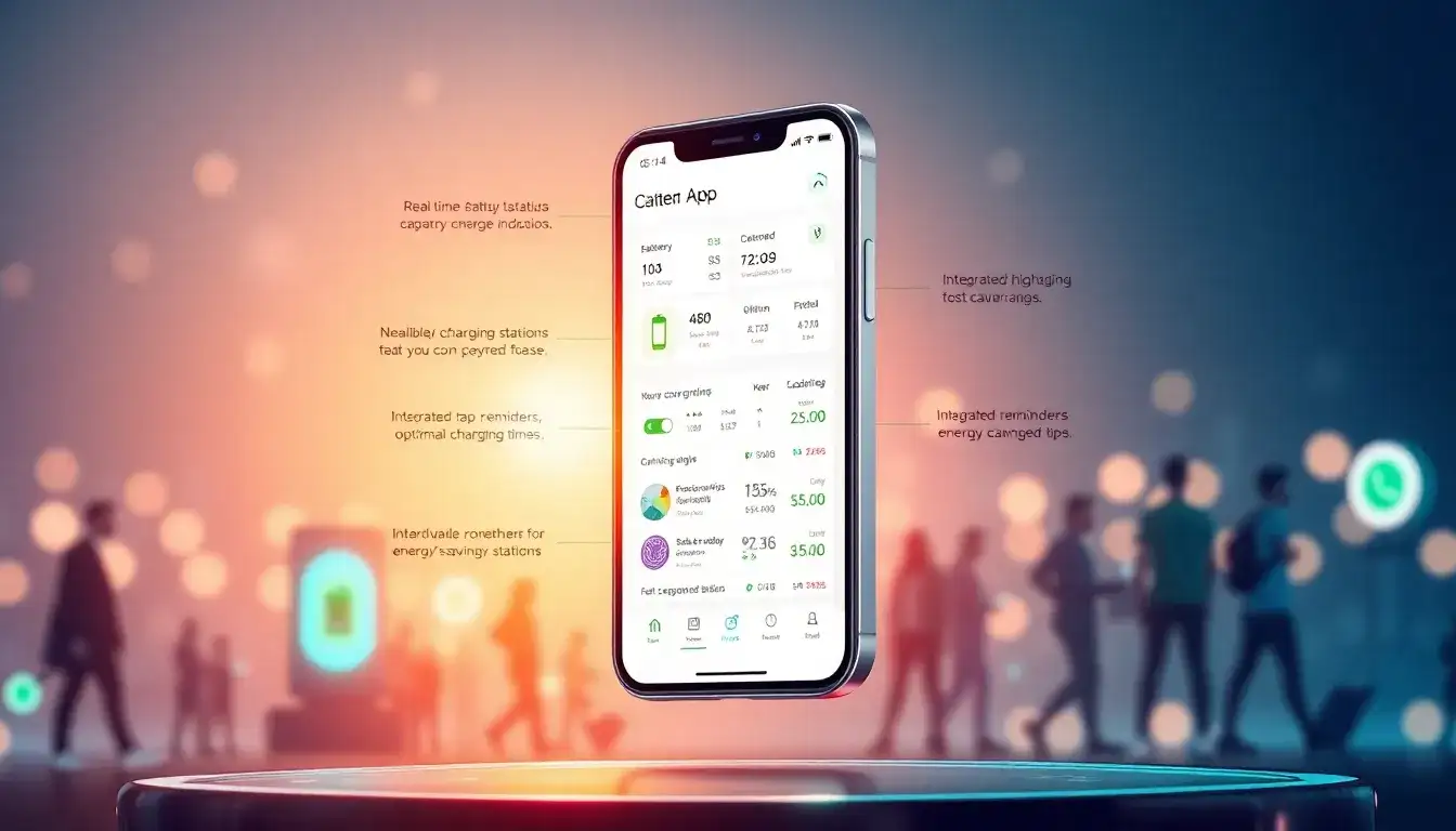 How does the mobile app enhance the charging experience