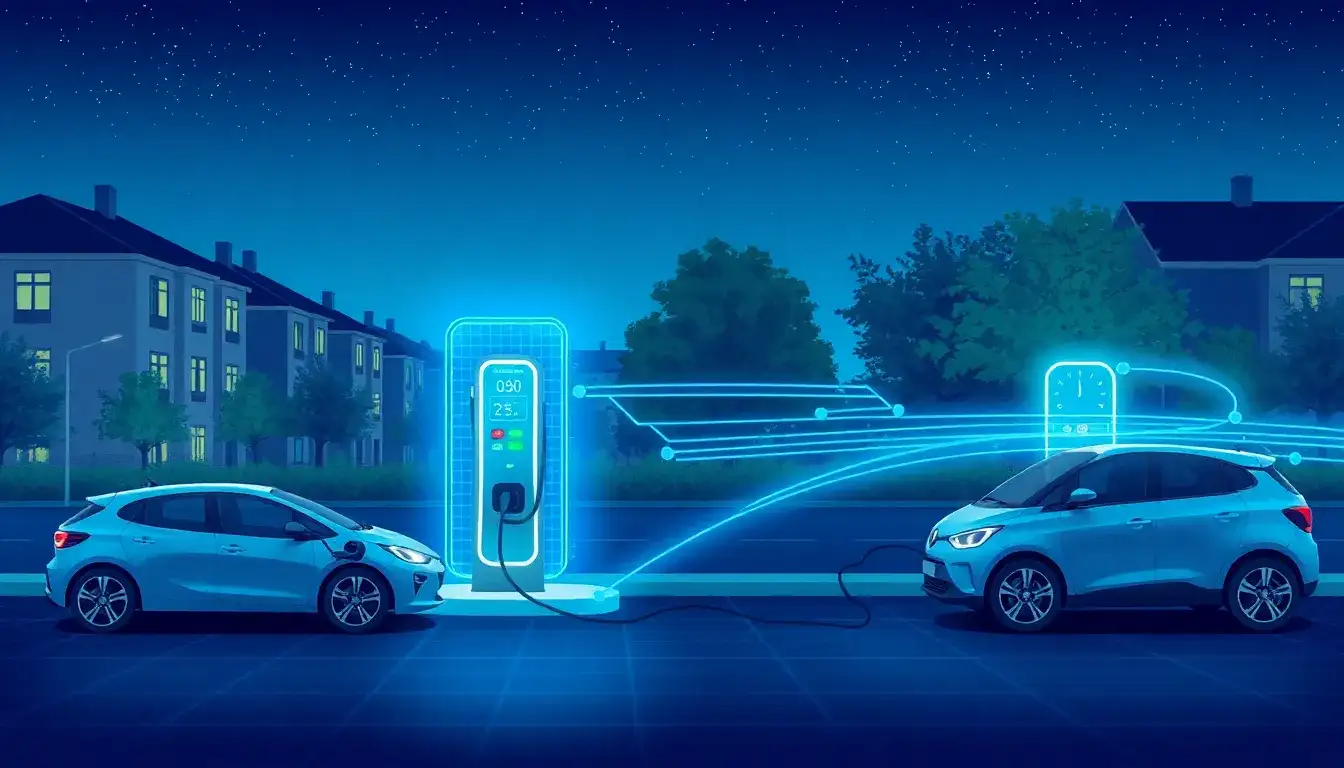 How do smart chargers optimize charging during off-peak hours