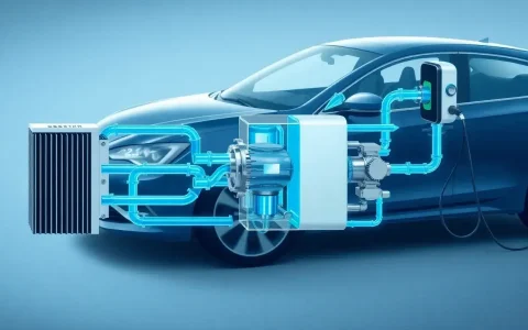 What role does the water pump play in the liquid cooling system of EV chargers