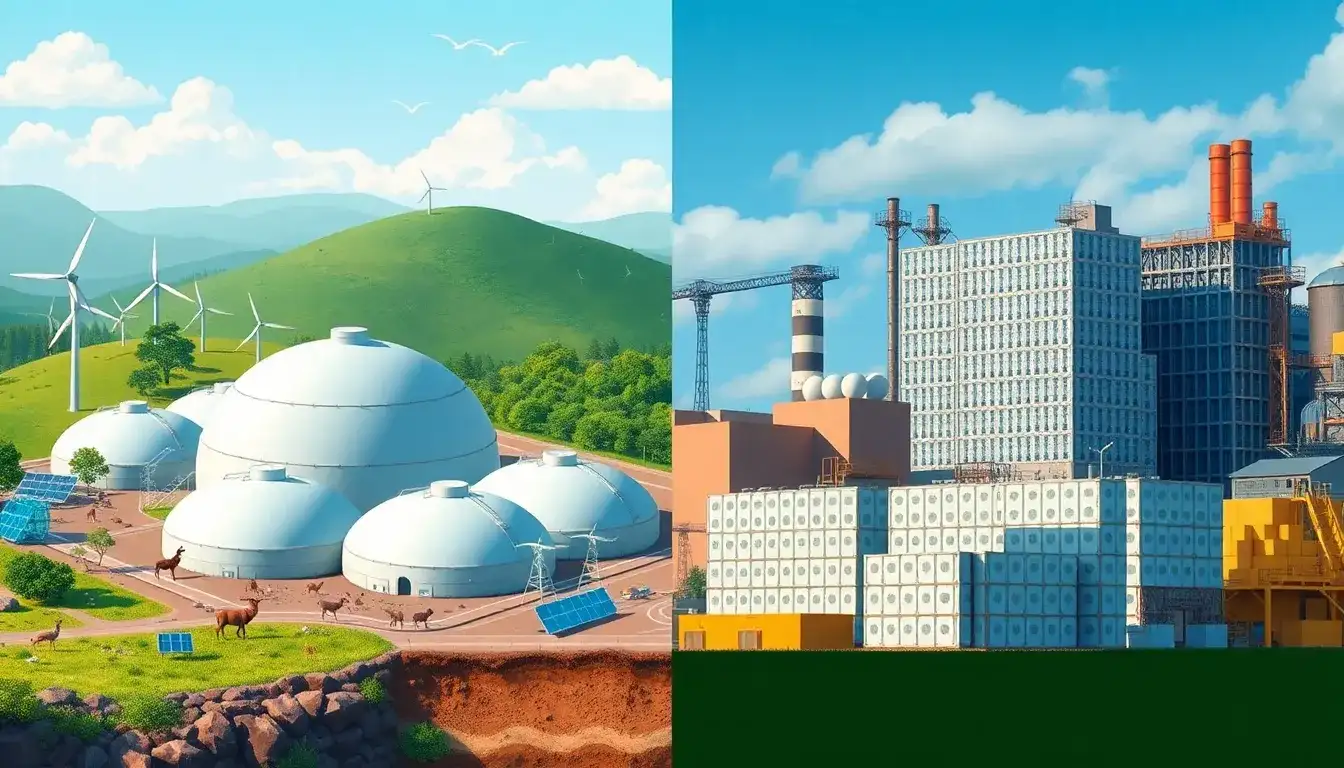 What are the environmental impacts of thermal energy storage versus lithium-ion batteries