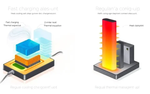 How does thermal management differ between fast charging and regular charging