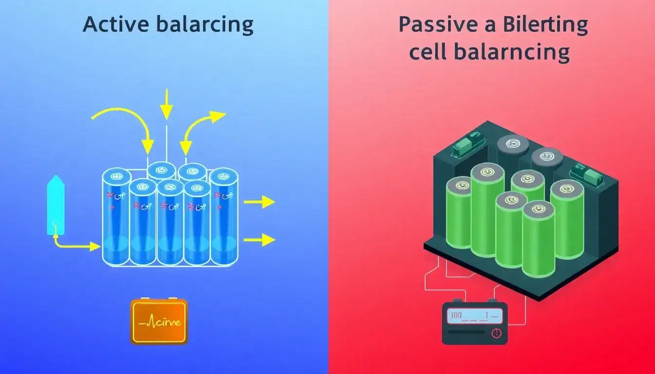What are the main differences between active and passive cell balancing