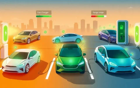 How does fast charging impact the range of different electric vehicle models