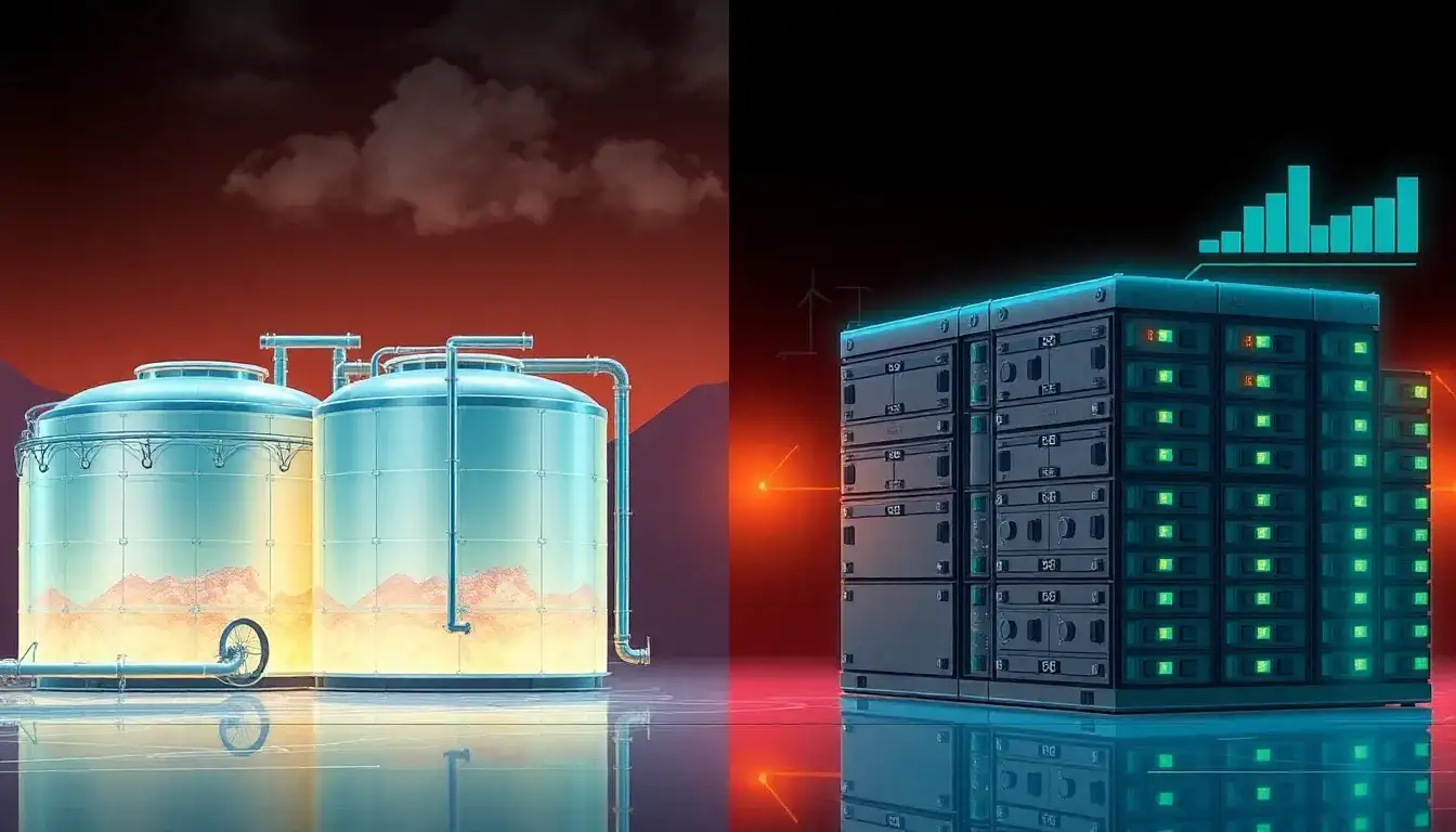 How do the costs of thermal energy storage systems compare to those of lithium-ion batteries