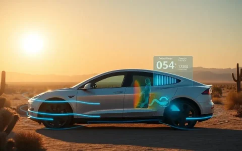 How does the Tesla heat pump affect EV range in hot climates