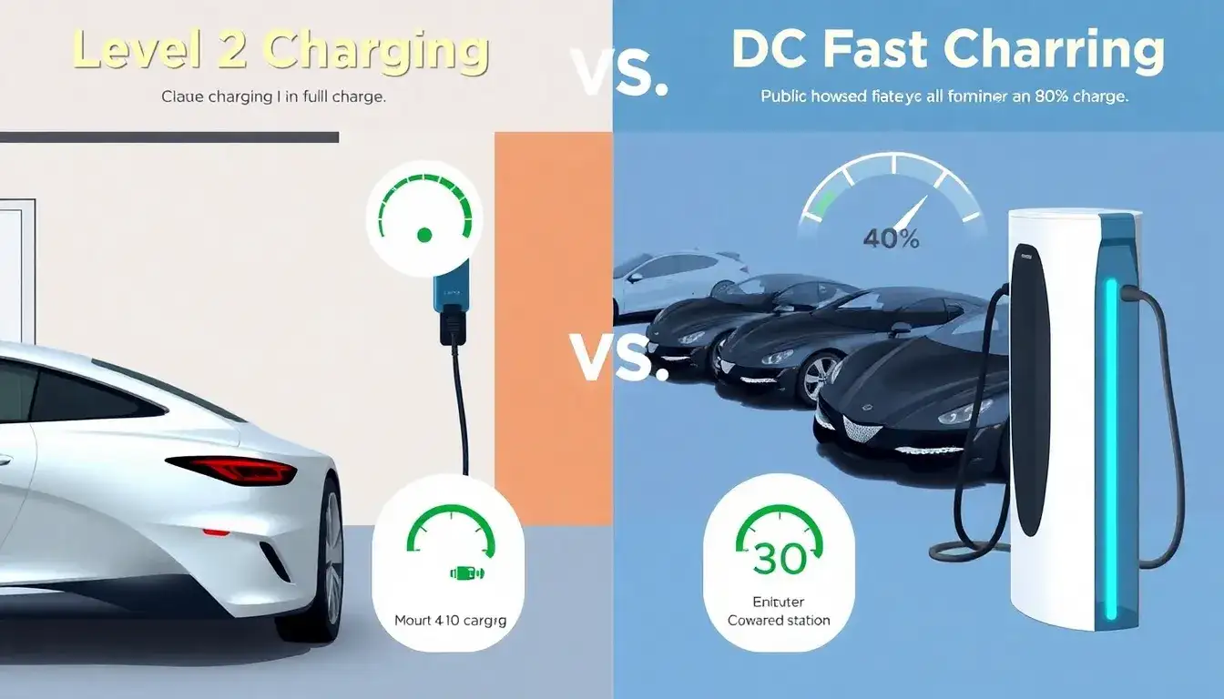 What are the main differences between Level 2 and DC Fast Charging