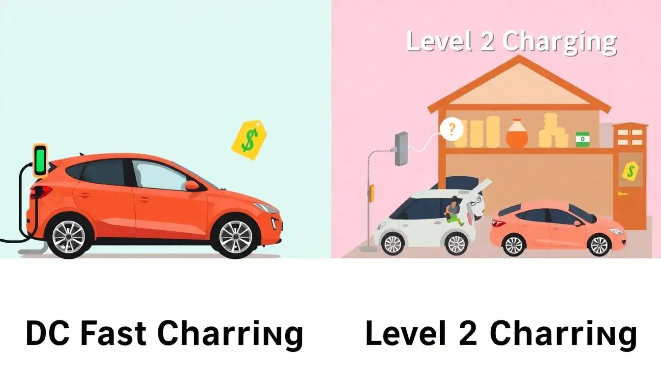 How does the cost of DC Fast Charging compare to Level 2 charging