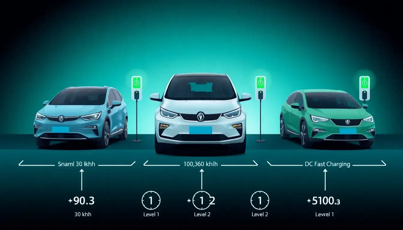 How does the charging time of an EV vary with different battery sizes