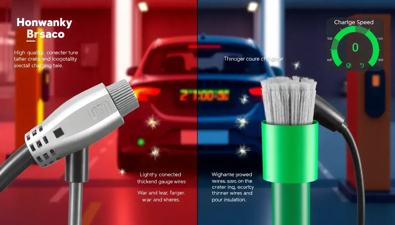 How does the quality of charging cables impact EV charging efficiency
