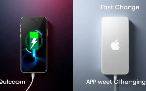 How does the charging speed of Qualcomm Quick Charge compare to Apple Fast Charging