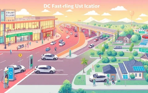 What are the most common locations for DC fast charging stations