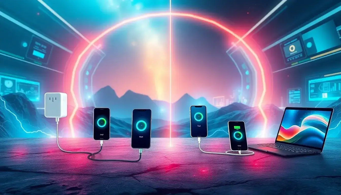 How does the charging speed vary between different types of chargers