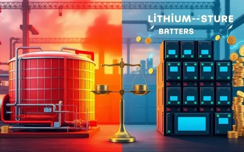 How does thermal energy storage compare to lithium-ion batteries in terms of cost efficiency