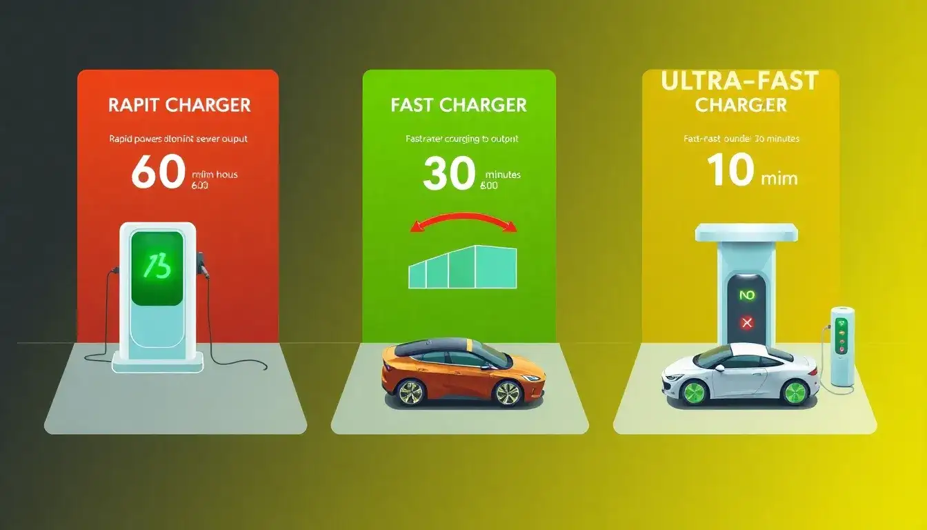 What are the differences between rapid chargers, fast chargers, and ultra-fast chargers