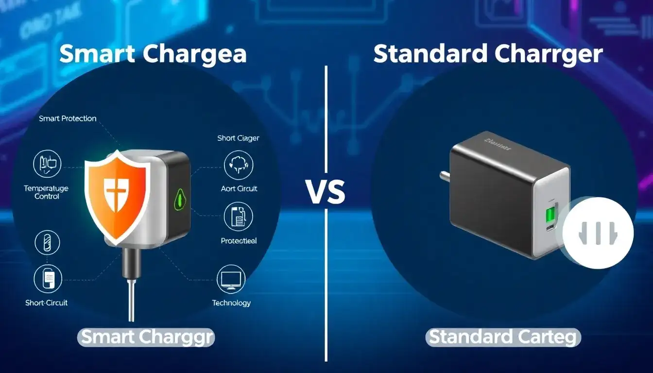How do smart chargers differ from standard chargers in terms of safety features