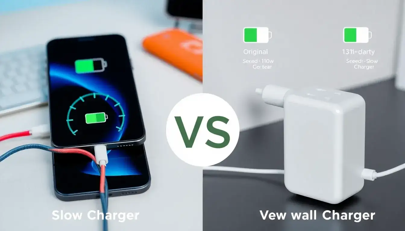 How can I identify if my charger or cable is causing slow charging