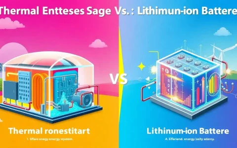 How does the efficiency of thermal energy storage systems compare to that of lithium-ion batteries